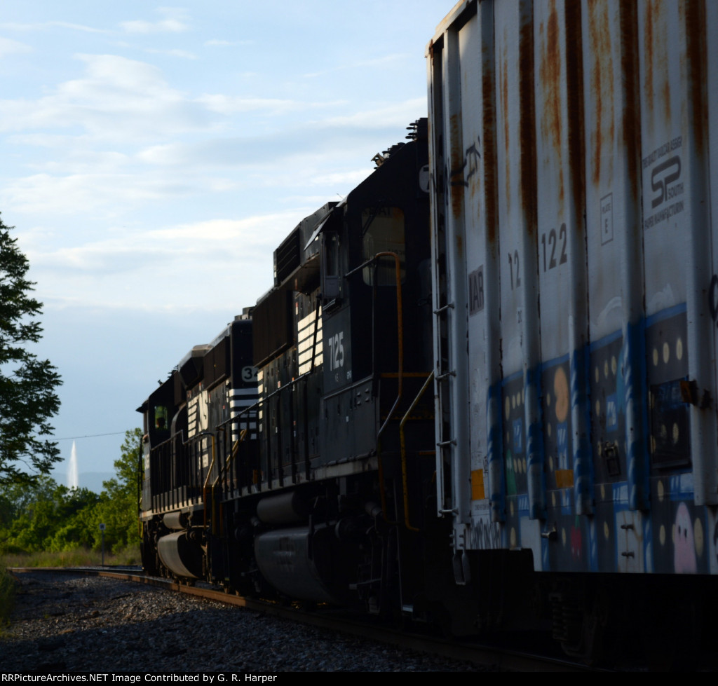 Going away shot of NS Yard Job's power as they head toward the interchange yard with cars for CSX